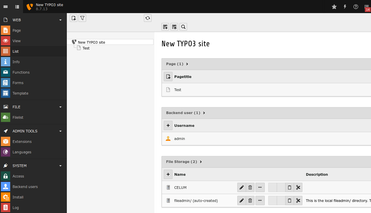 settings - file list