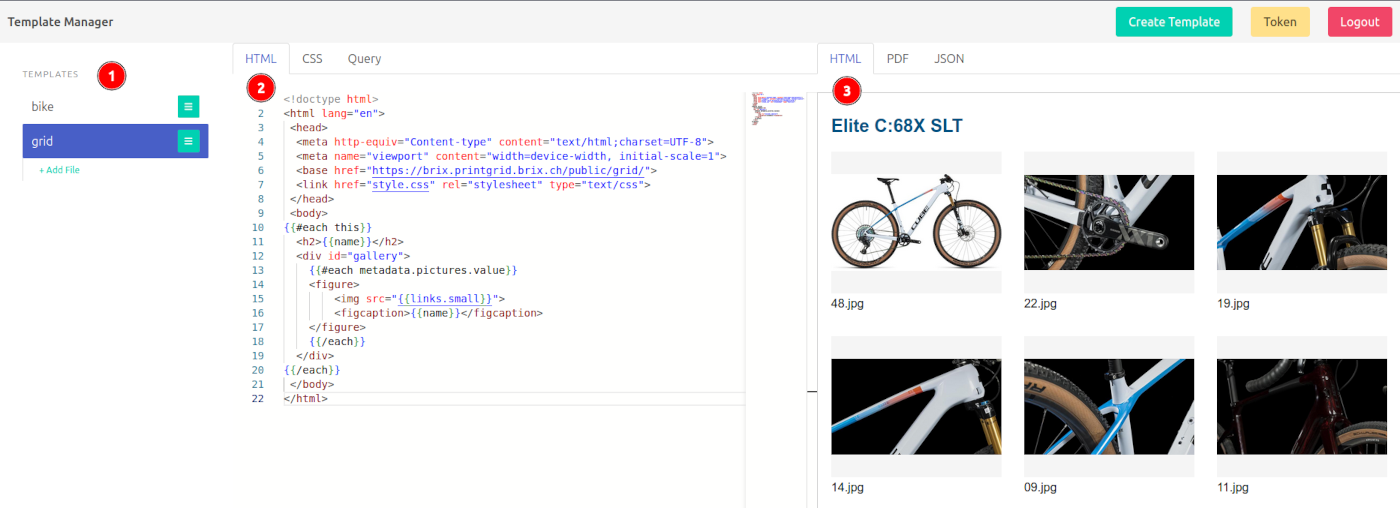 Screenshot of the initial layout